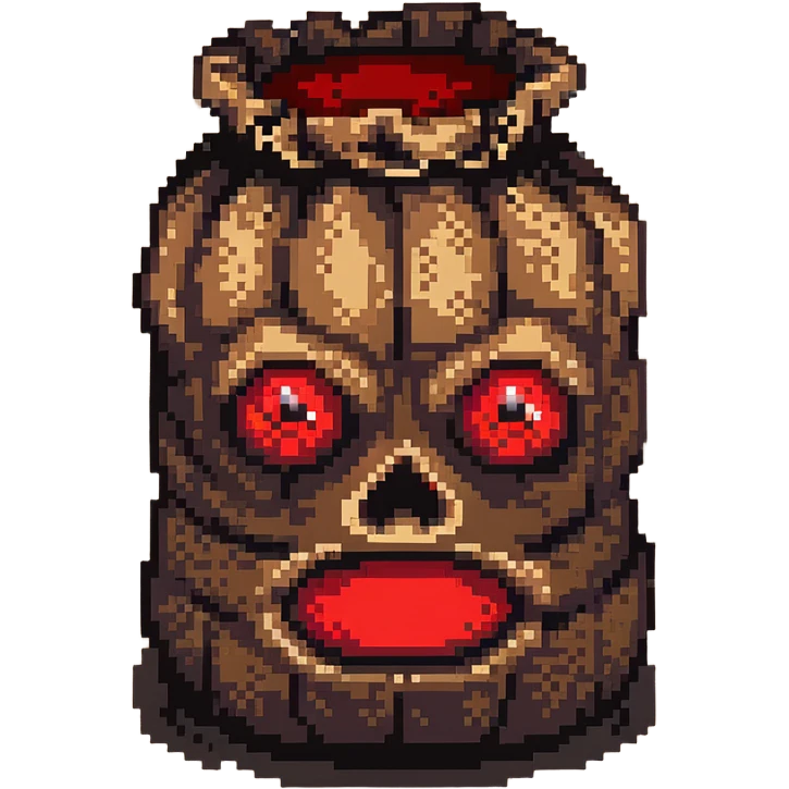 terrifying burlap sack face with glowing red eyes emoji