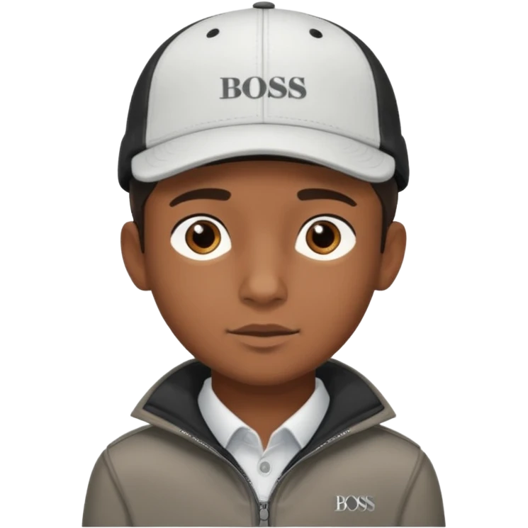 Haz un Niño moreno con una gorra Hugo boss emoji