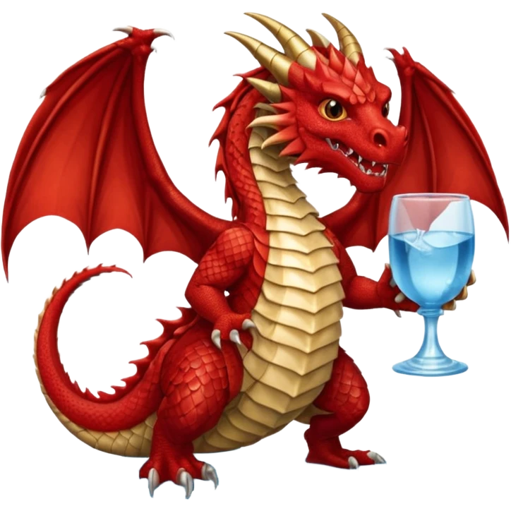red dragon holding a drink emoji
