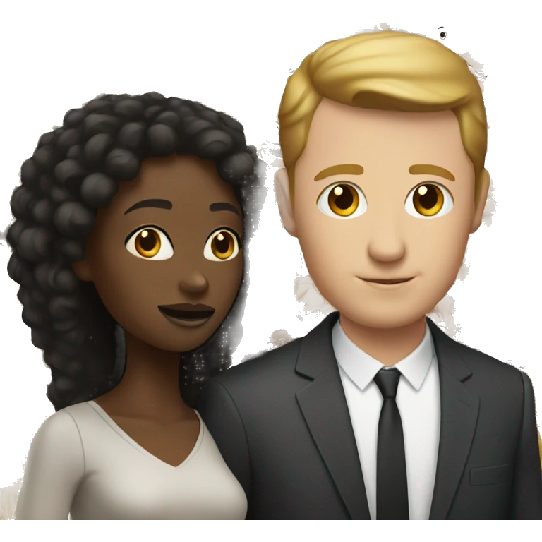 a black woman next to a white man emoji