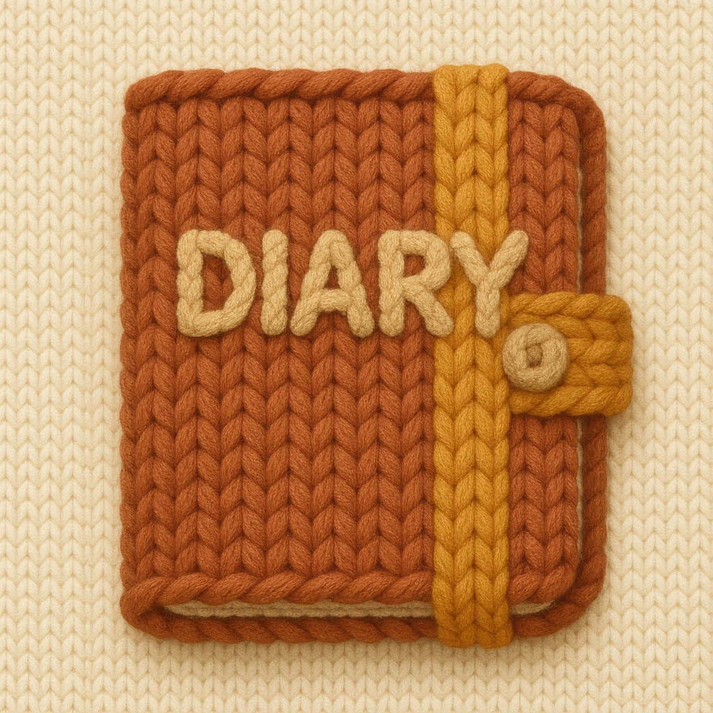 a diary, yarn texture emoji