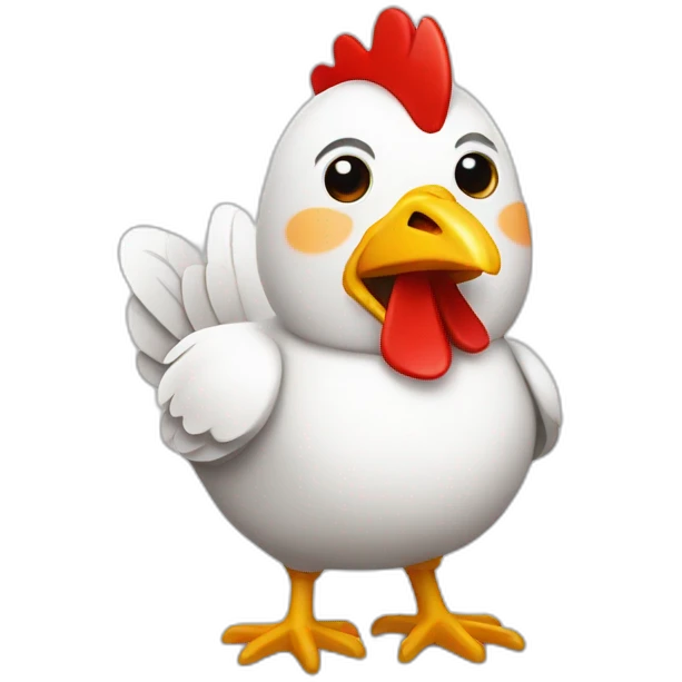 chicken wearing a white shirt with a red diagonal band emoji