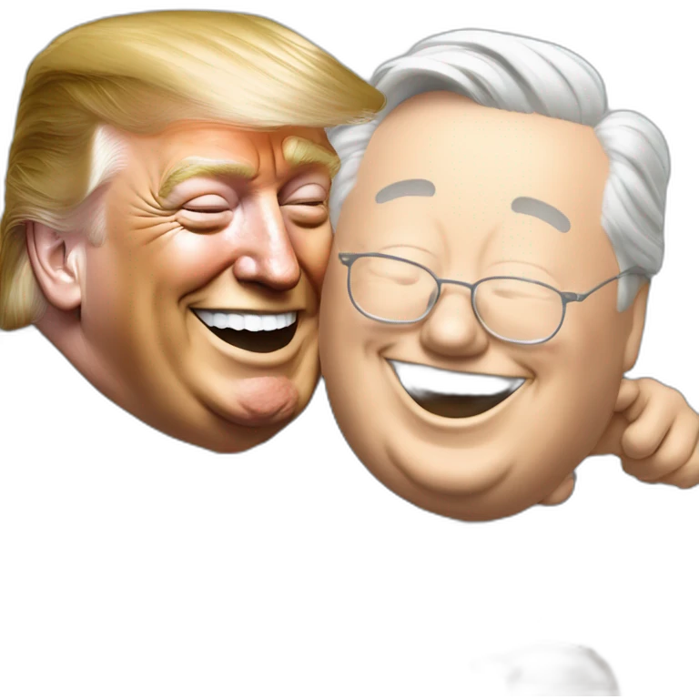 Jean Marie le pen laughing with Donald trump emoji