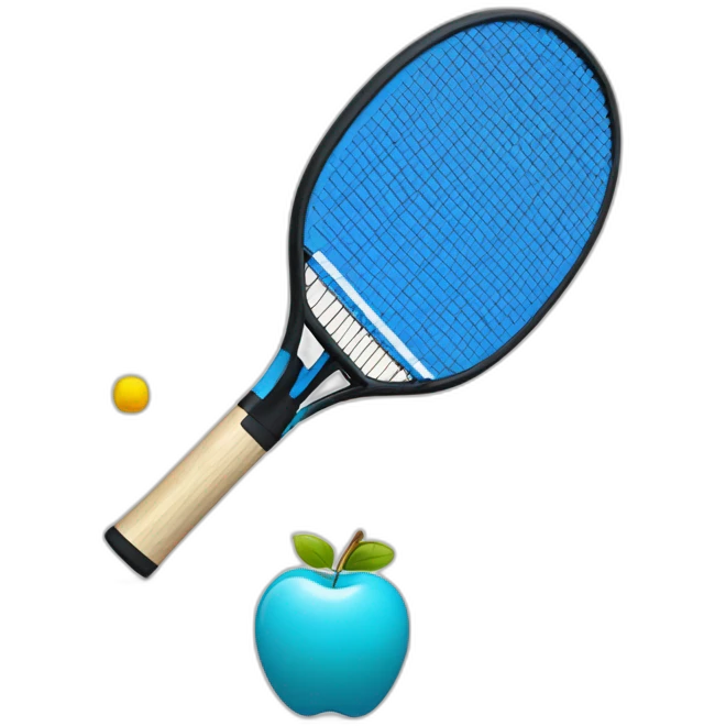 ping pong racket playing with apple emoji