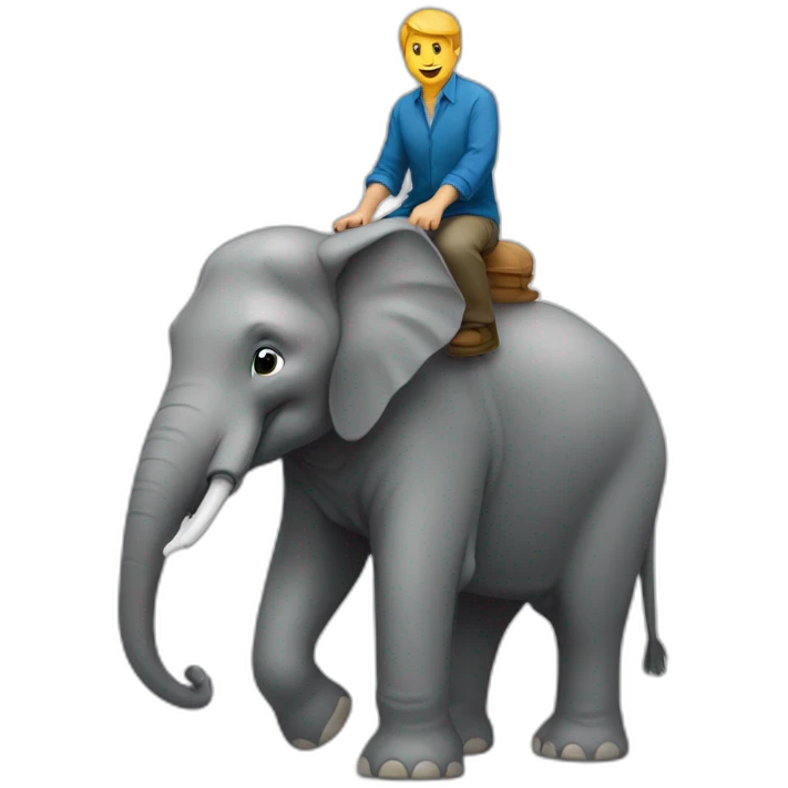 Humain sur éléphant emoji