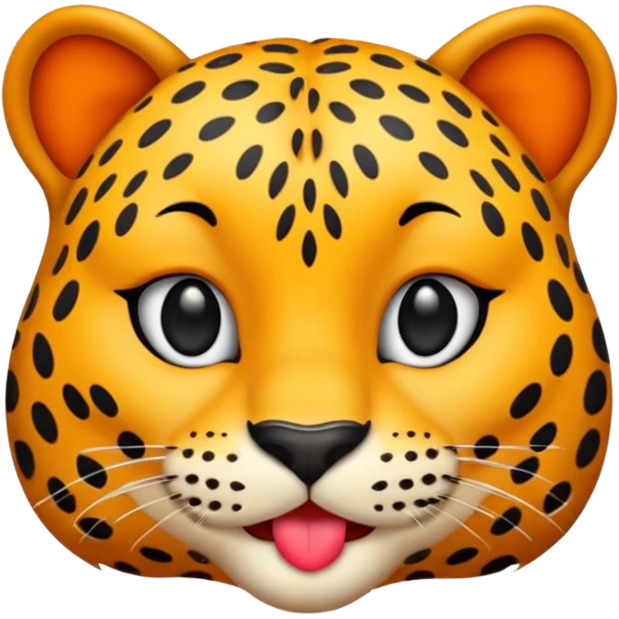 leopard kiss, leopard with lips in the shape of a kiss, emoji style emoji