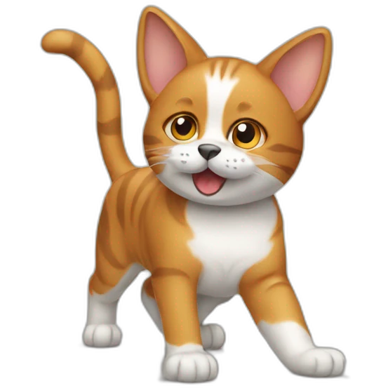A cat playing dog emoji