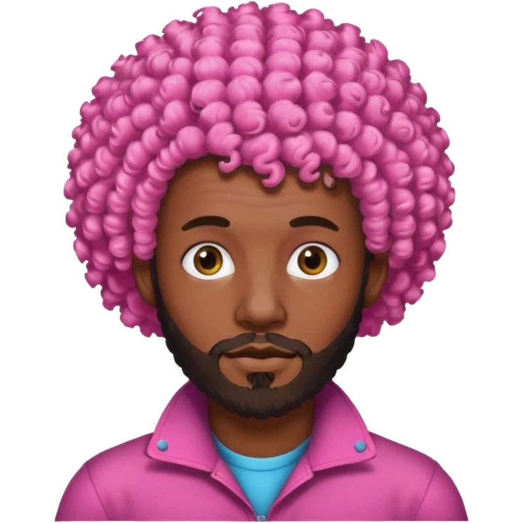 pink haired afro-curly bearded man emoji