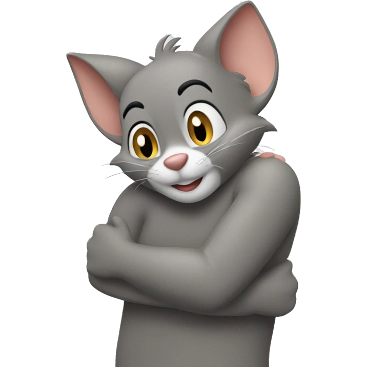 Tom and Jerry hugging emoji