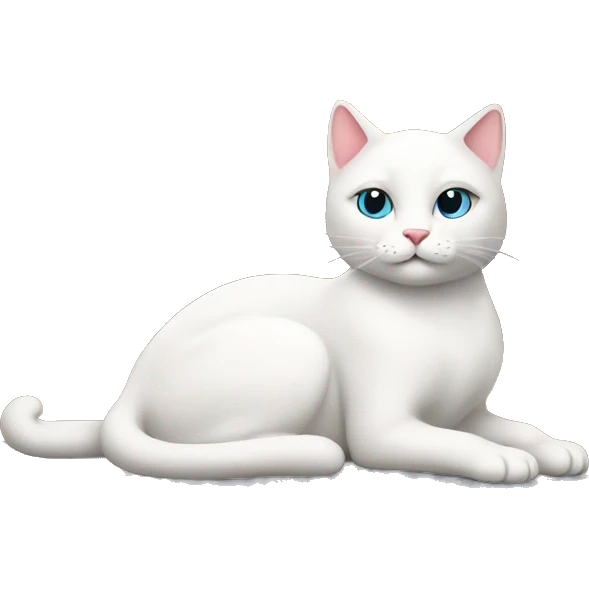 Cosy white cat near fireplace  emoji