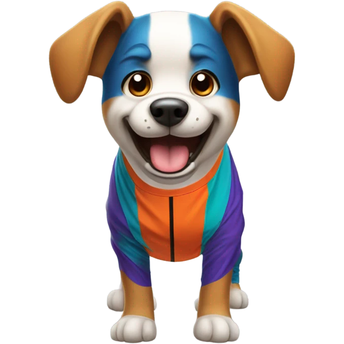 dog wearing basketball jersey emoji