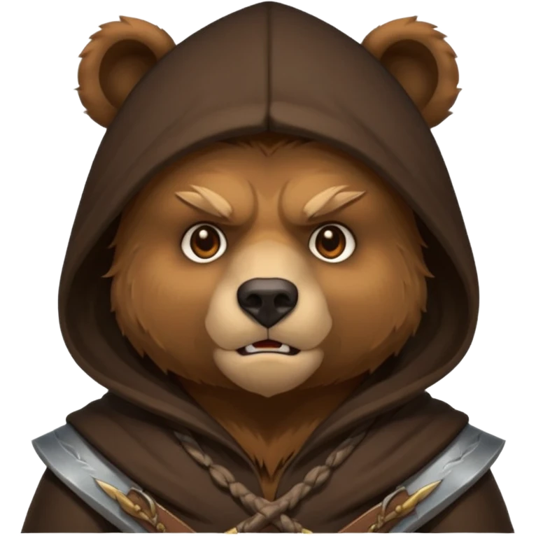 bear warrior with hood emoji