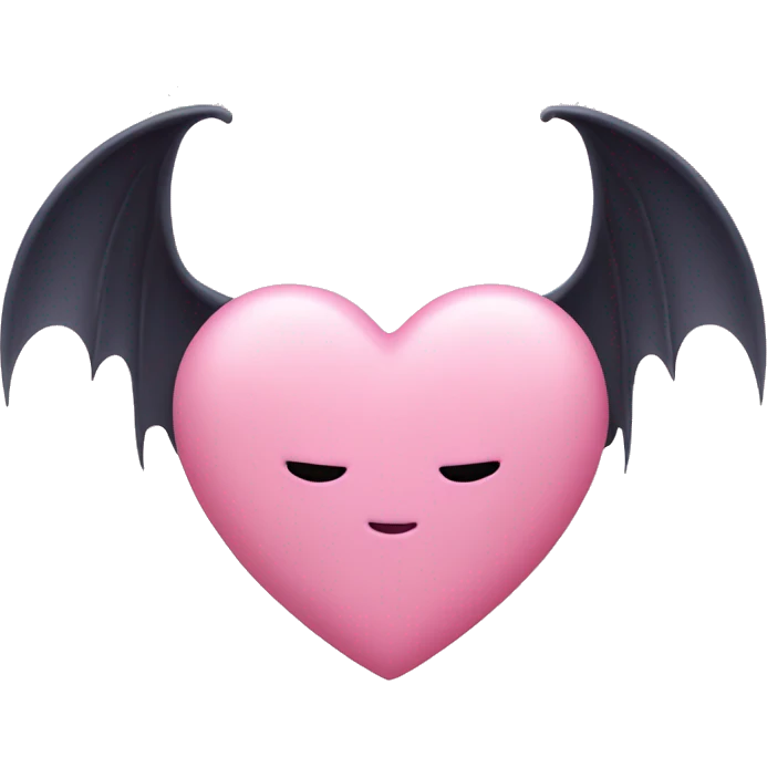 pastel pink heart with devil wings emoji