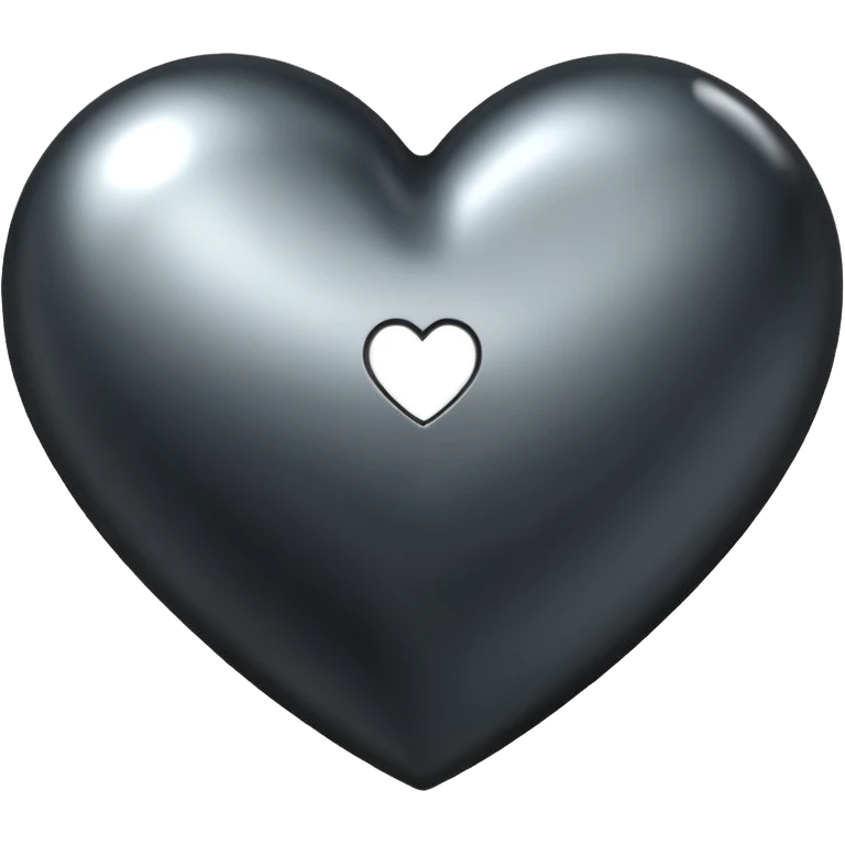 black metallic heart emoji