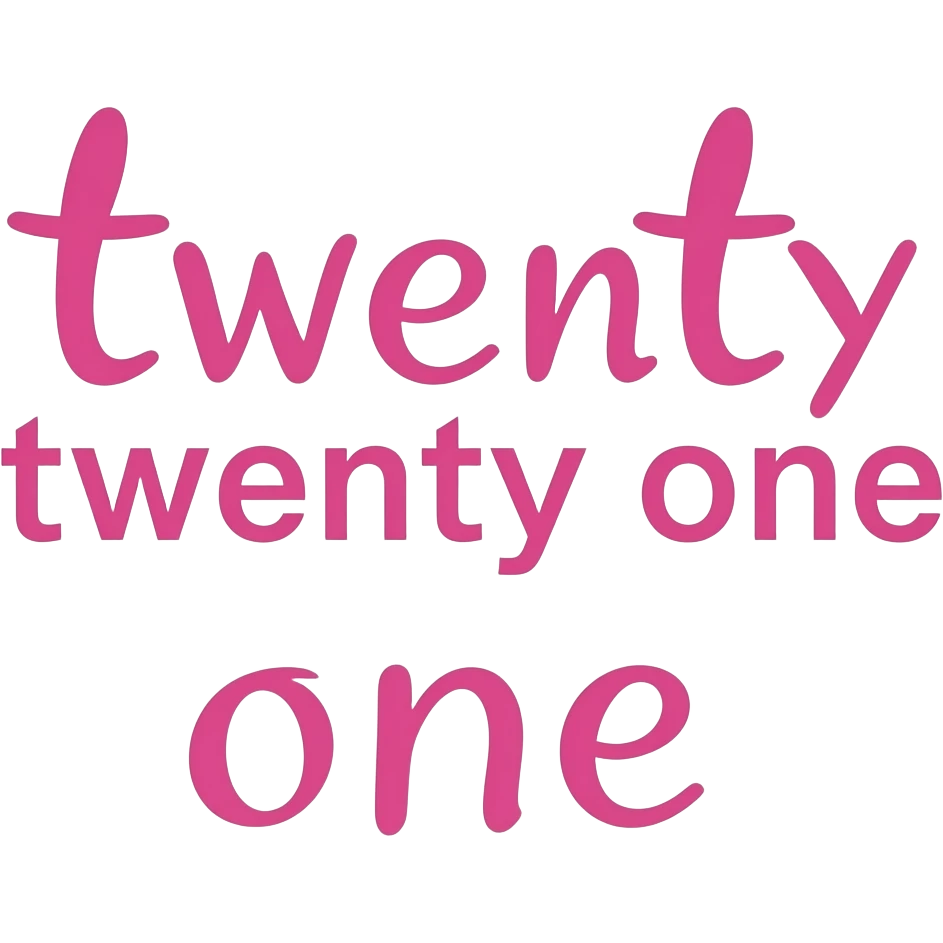 THE WORDS TWENTY ONE WRITTEN OUT PINK emoji