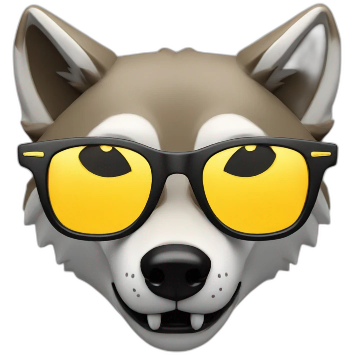 Wolf modern fashion sunglasses emoji