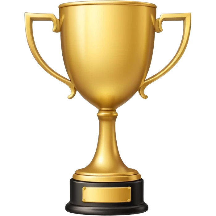 single golden winner trophy cup emoji, shiny metallic, minimal flat vector style, isolated on white background, no text, no watermark  emoji