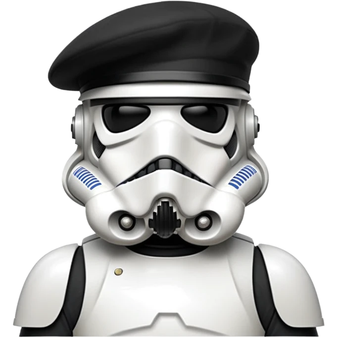 Stormtrooper wearing black beret emoji