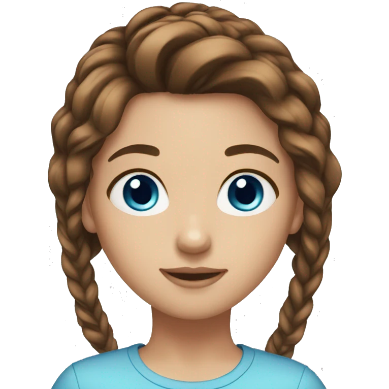 Girl brown hair blue eyes  emoji