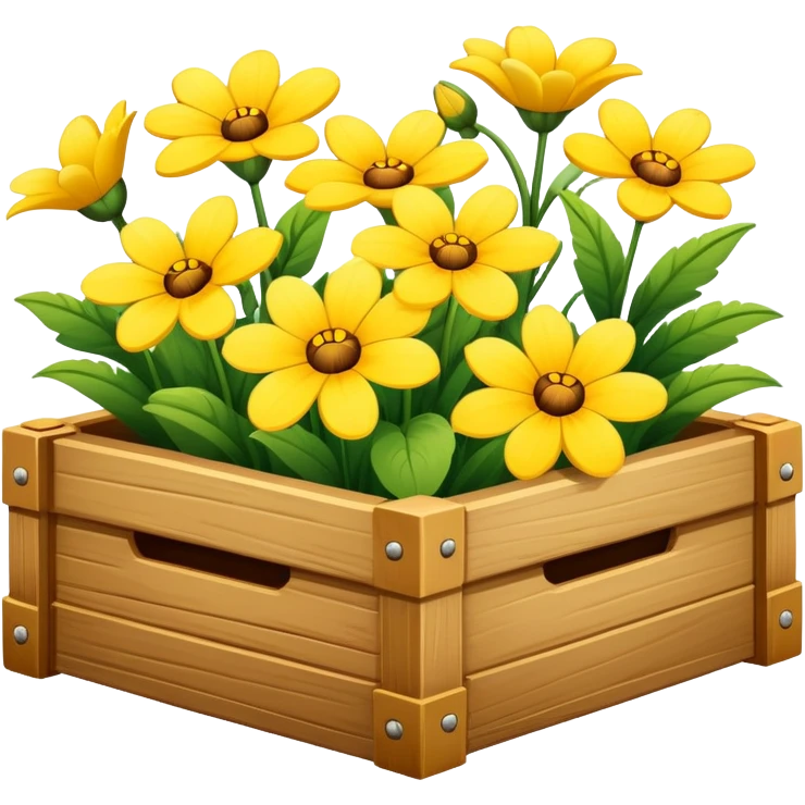yellow flowers in box emoji