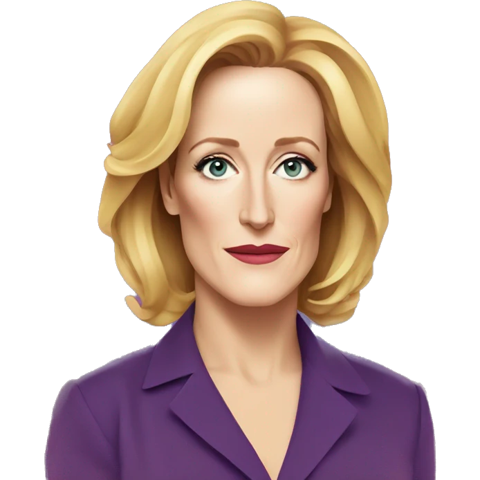 Gillian Anderson wearing pride colors emoji