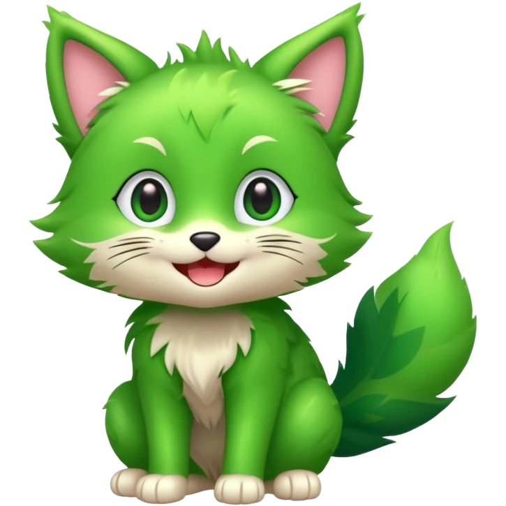 Kawaii cute cool feral Sprigatito (full body) emoji