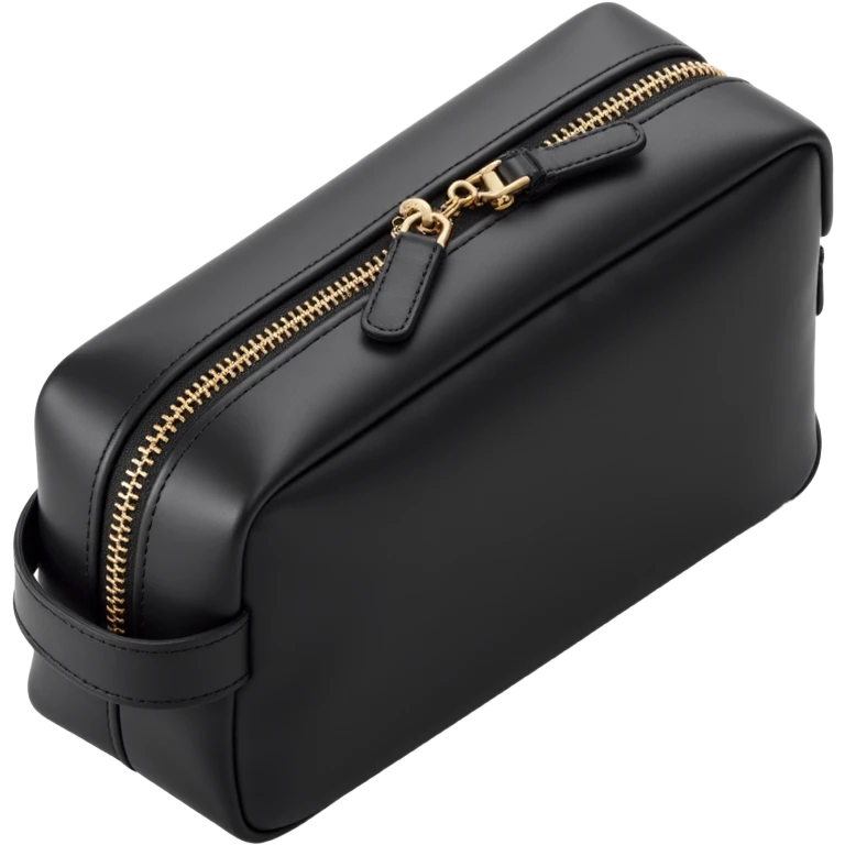 luxe black cosmetics bag emoji