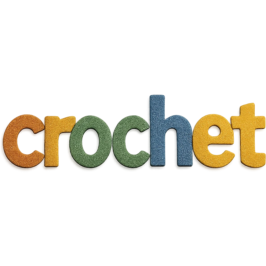 the word 'crochet' paper craft style emoji