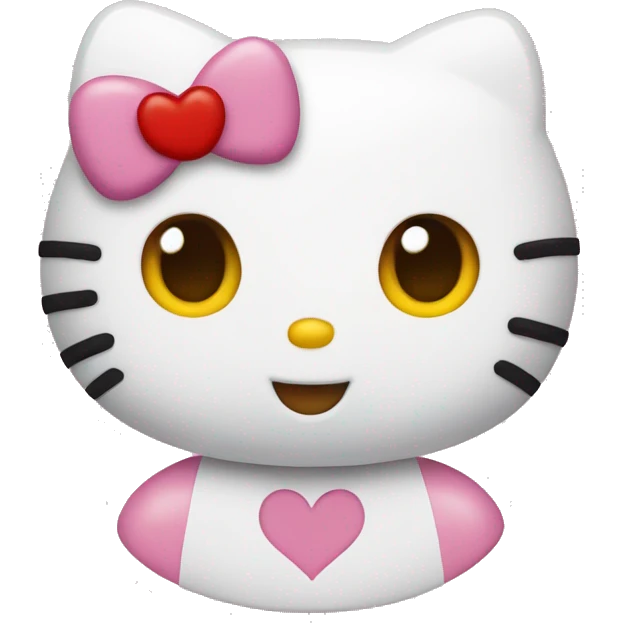 Hello kitty heart face emoji