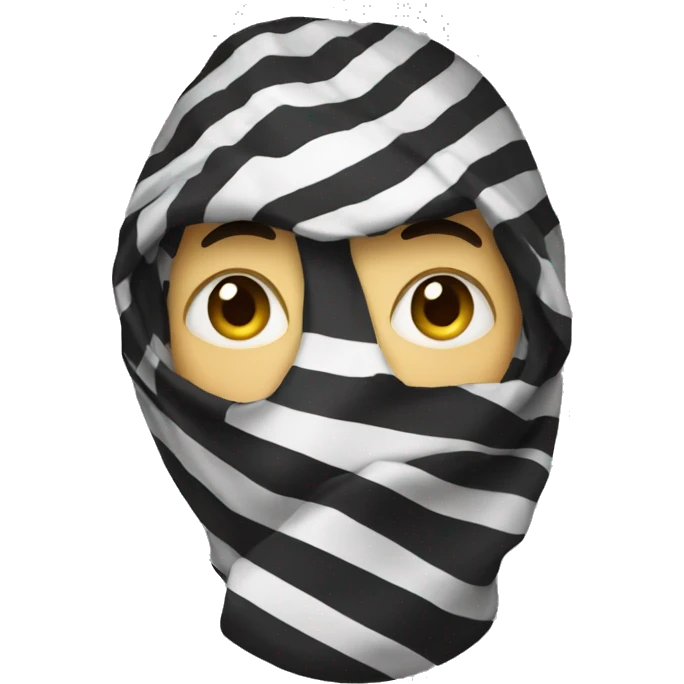 A robber emoji with stripes emoji