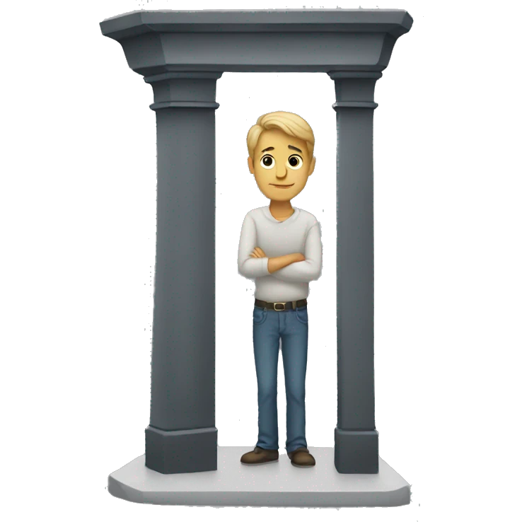 Man who standing at the corner, alone emoji