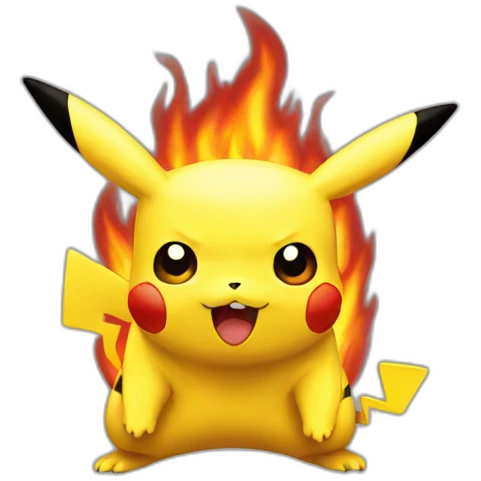 Pikachu fire emoji