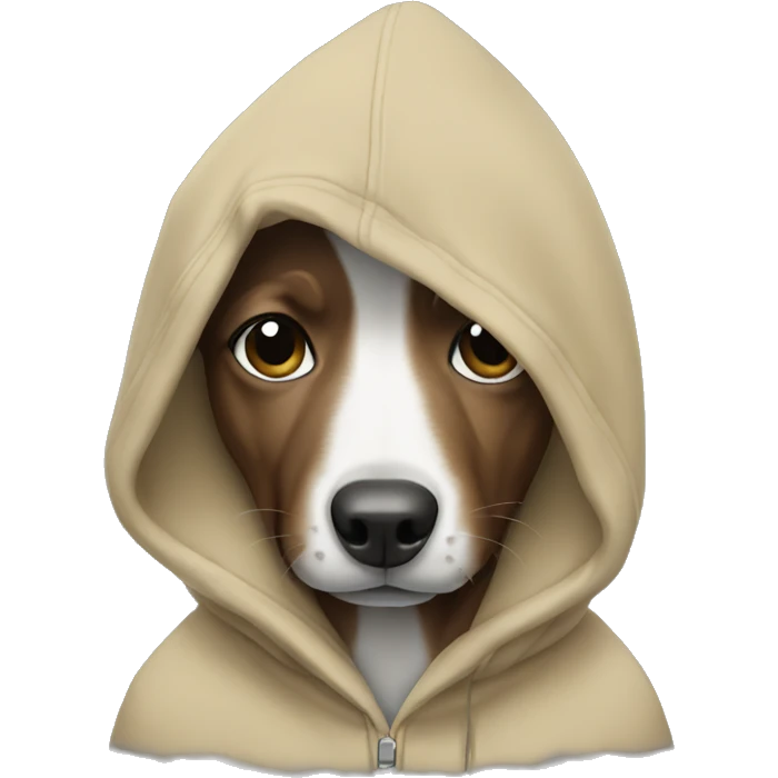 Dog wearing a hoodie emoji
