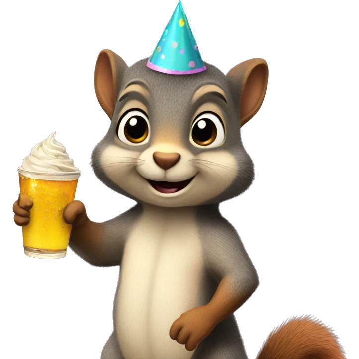 Party squirrel wit emoji
