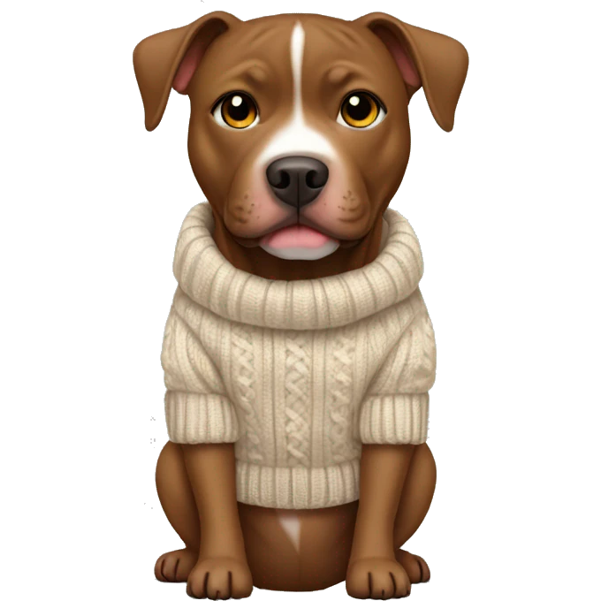 brown pitbull mix with sweater emoji