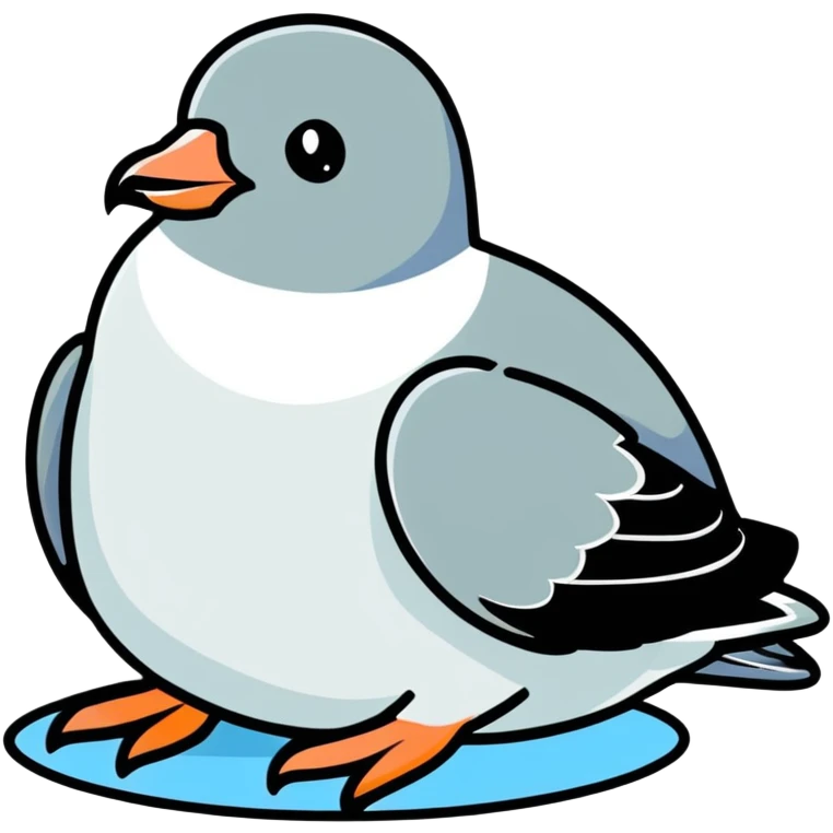 pigeon sitting on a seal emoji