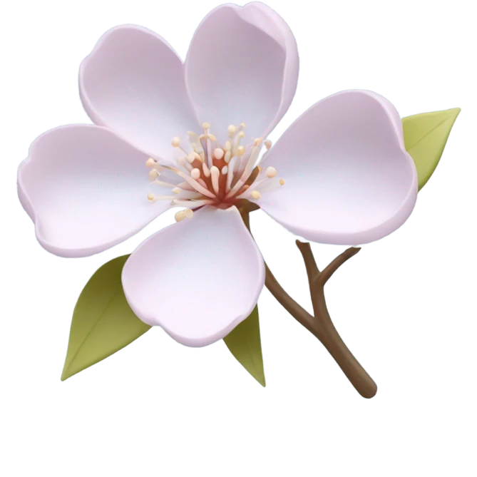 sakura light blue flower emoji