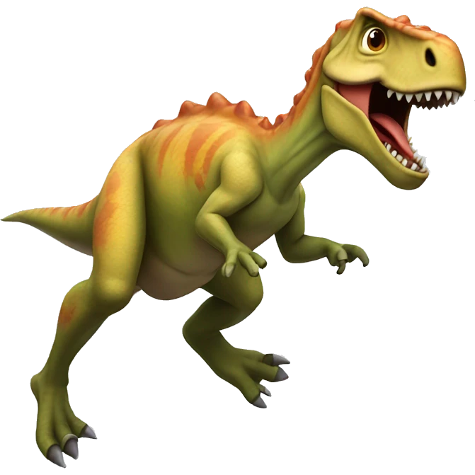Dinosaur jumping emoji