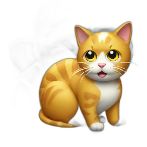 A cat with a atom bomb in the background emoji