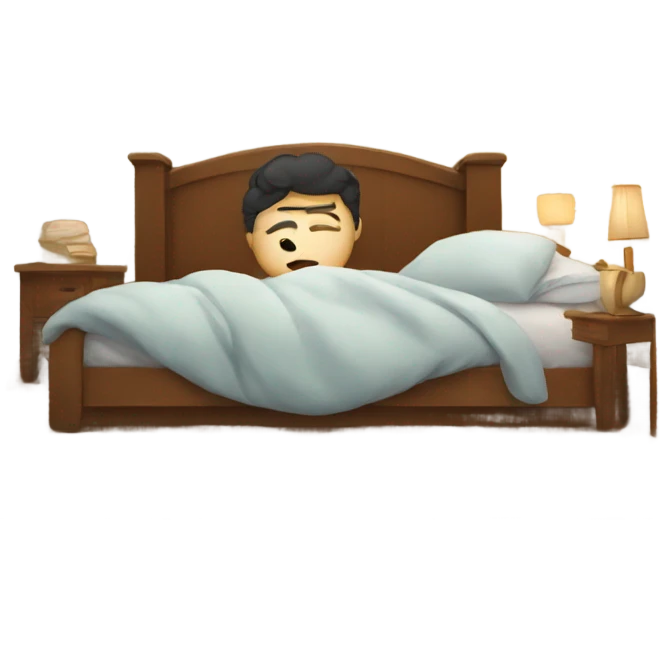 Cozy in bed emoji