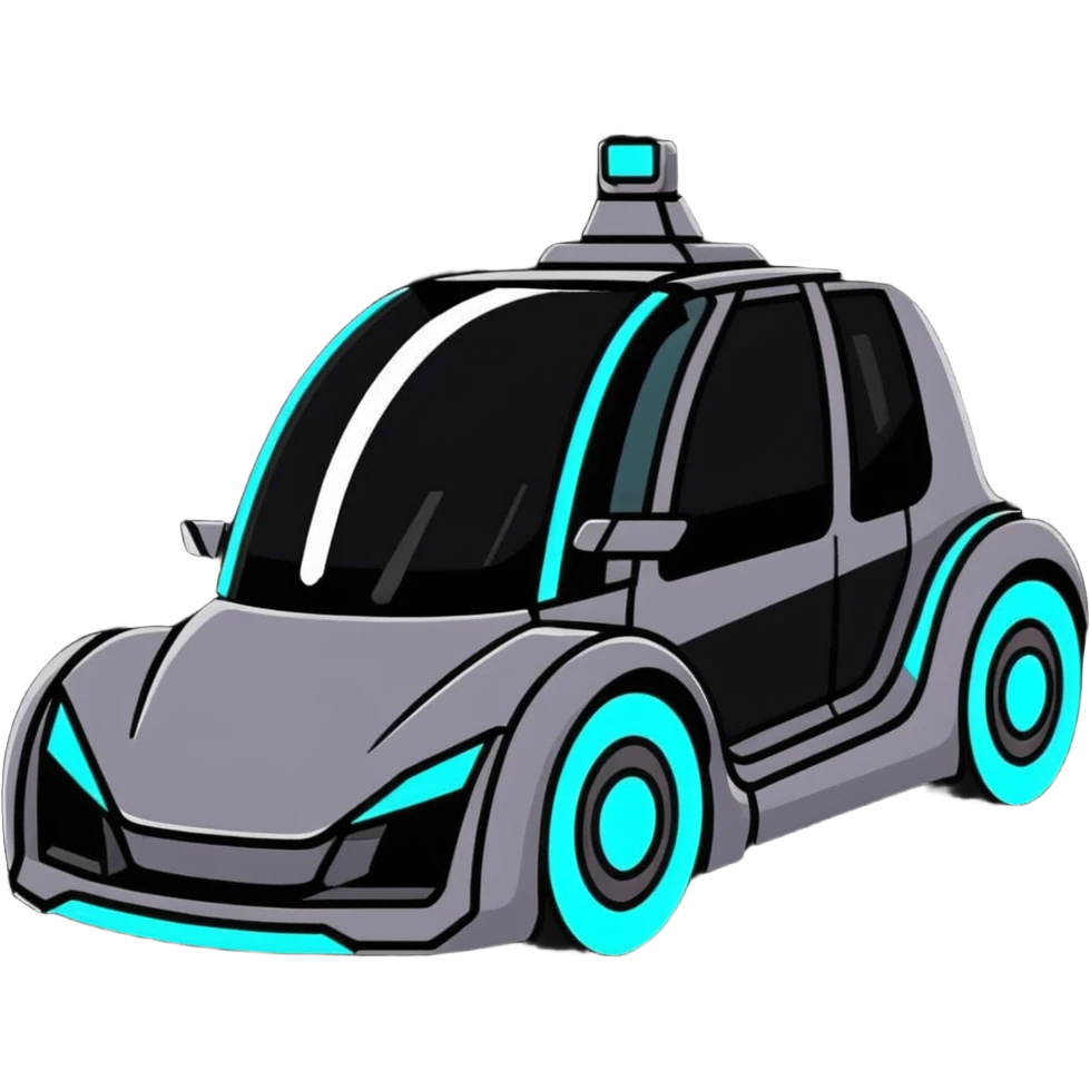 futuristic high tech car with glowing elements emoji