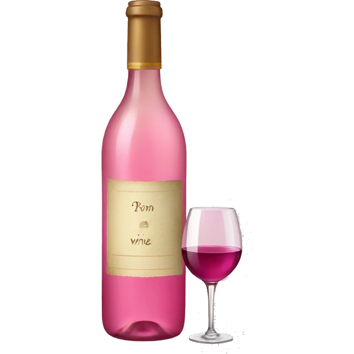 Bottle of pink wine emoji