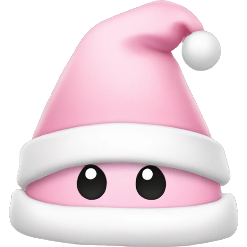 Light pink Santa hat with sparkly snowflakes  emoji
