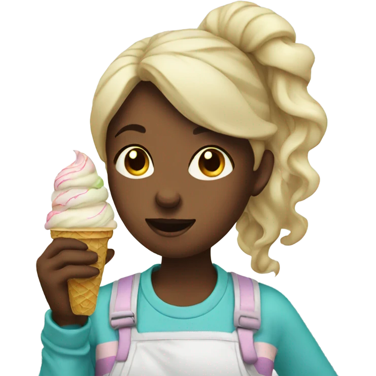Girl eating ice cream  emoji