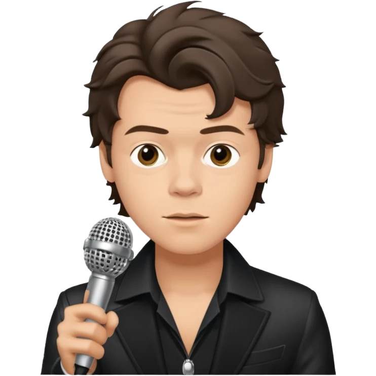 Harry Styles with a microphone emoji