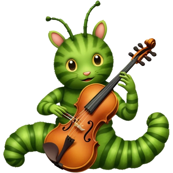caterpillar playing violin on his shoulders emoji