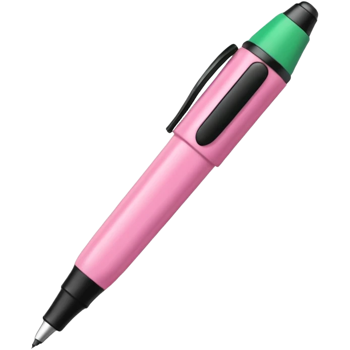 chunky pink and green pen emoji