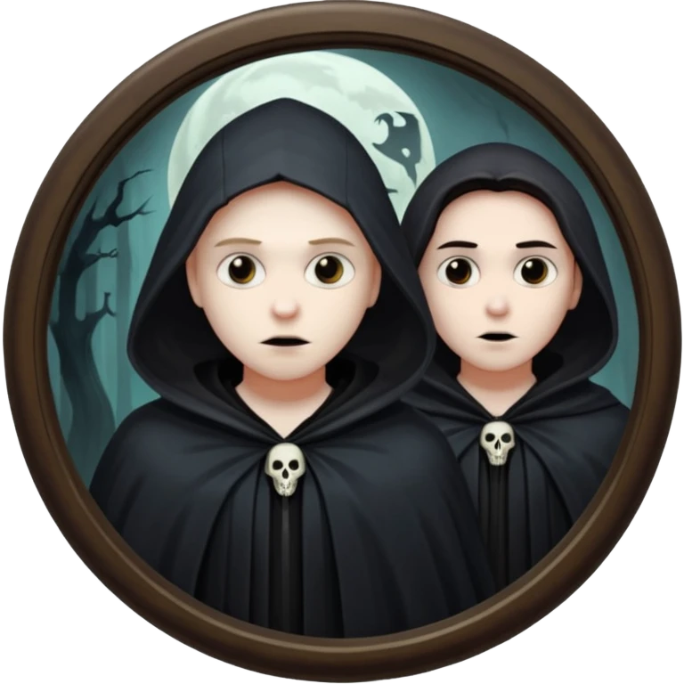 Spooky killer on mirror behind person emoji