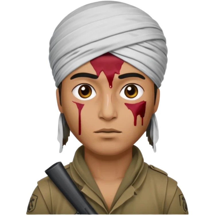 taliban soldier with hole in the head from a gun emoji