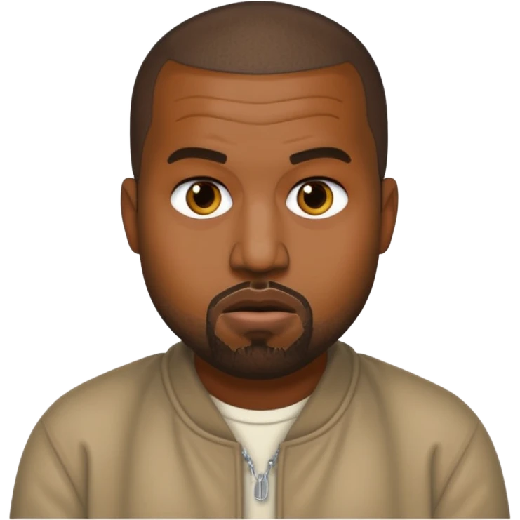Make me a kanye west emoji as rhe lne on ios i want it to be neutral no face expression just his face emoji